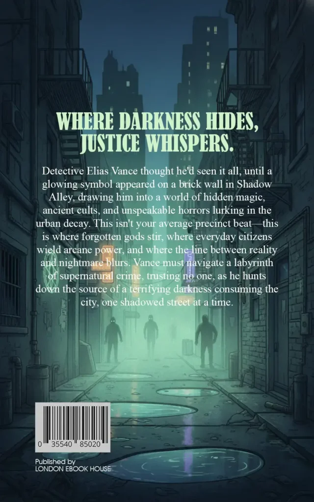 Comic book back cover – illustrated artwork
