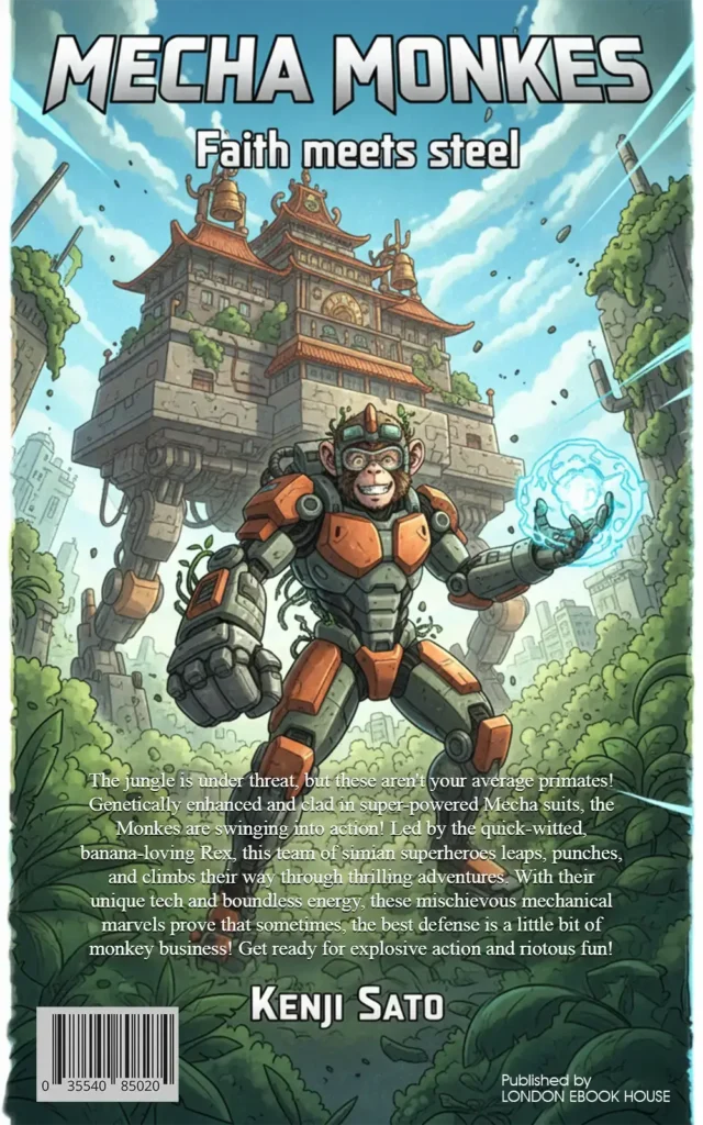 Comic book back cover – illustrated artwork