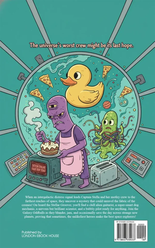 Comic book back cover – illustrated artwork