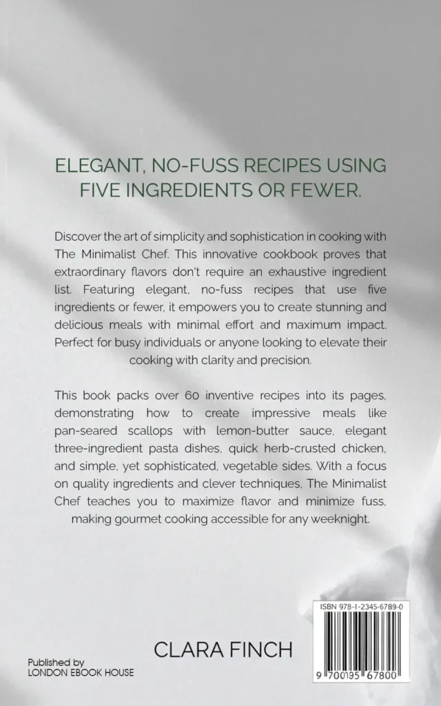 Cook book back cover – illustrated artwork