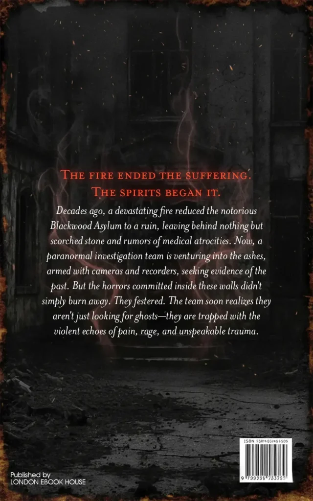 Horror book back cover – illustrated artwork