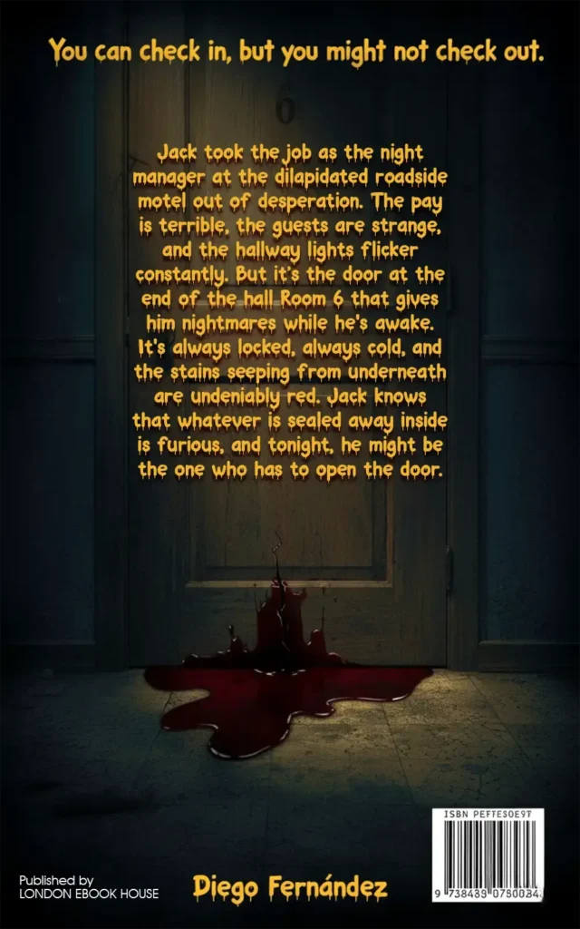 Horror book back cover – illustrated artwork