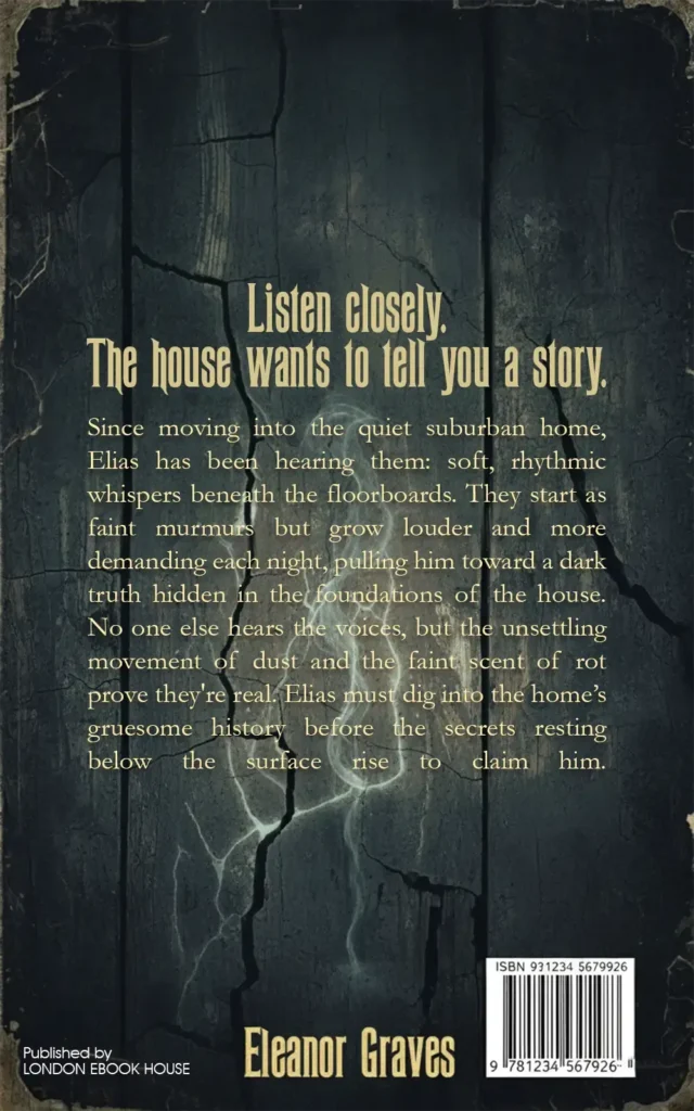 Horror book back cover – illustrated artwork