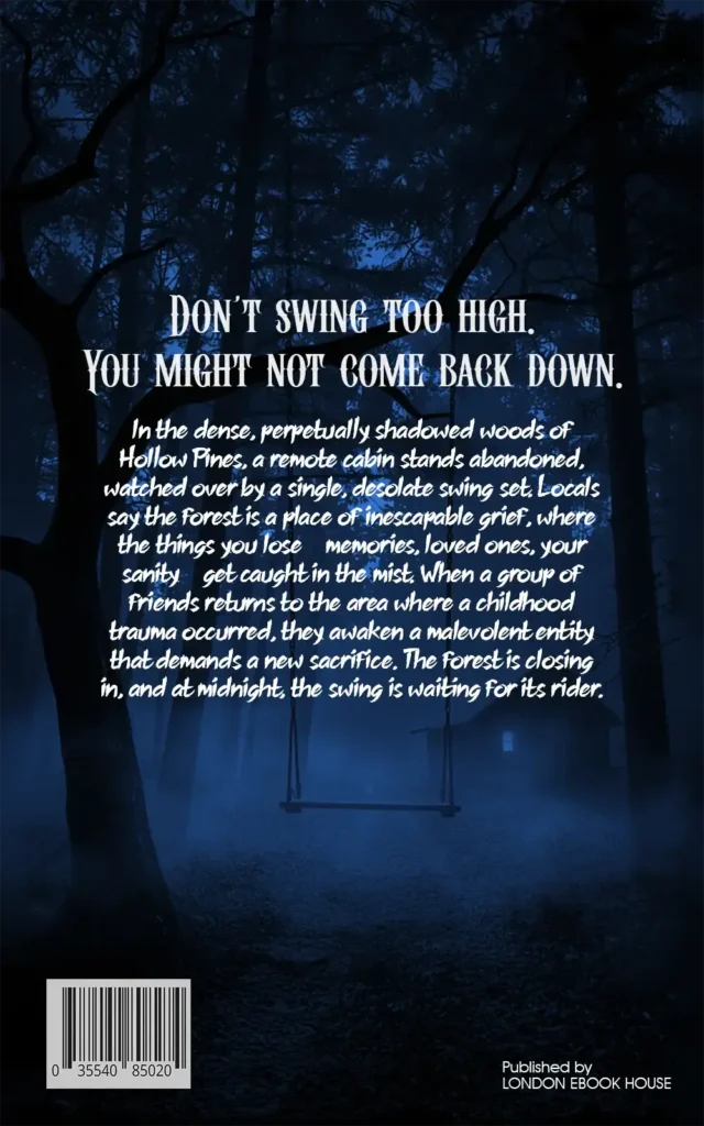 Horror book back cover – illustrated artwork
