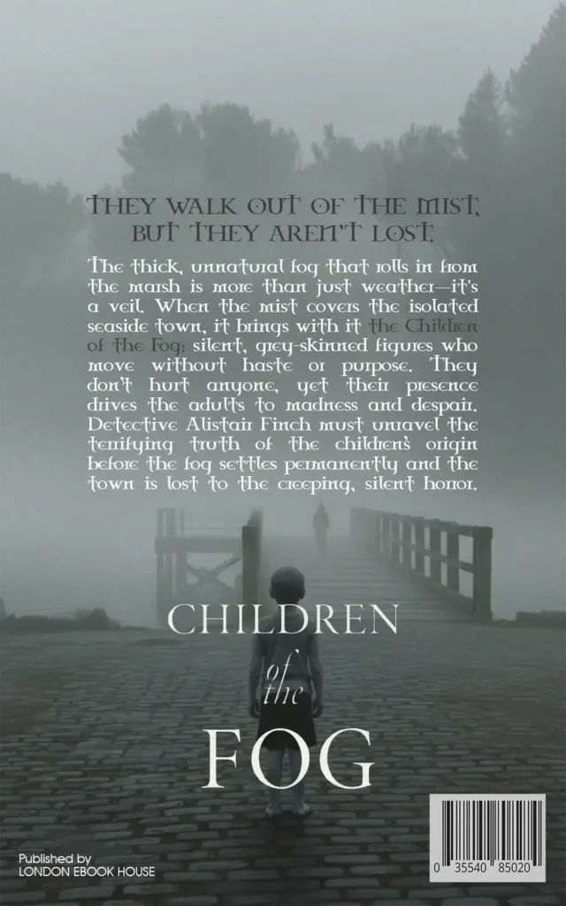 Horror book back cover – illustrated artwork