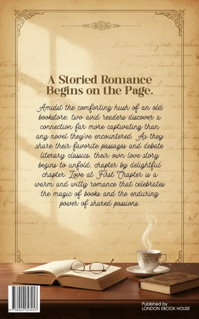 Romance book back cover – illustrated artwork