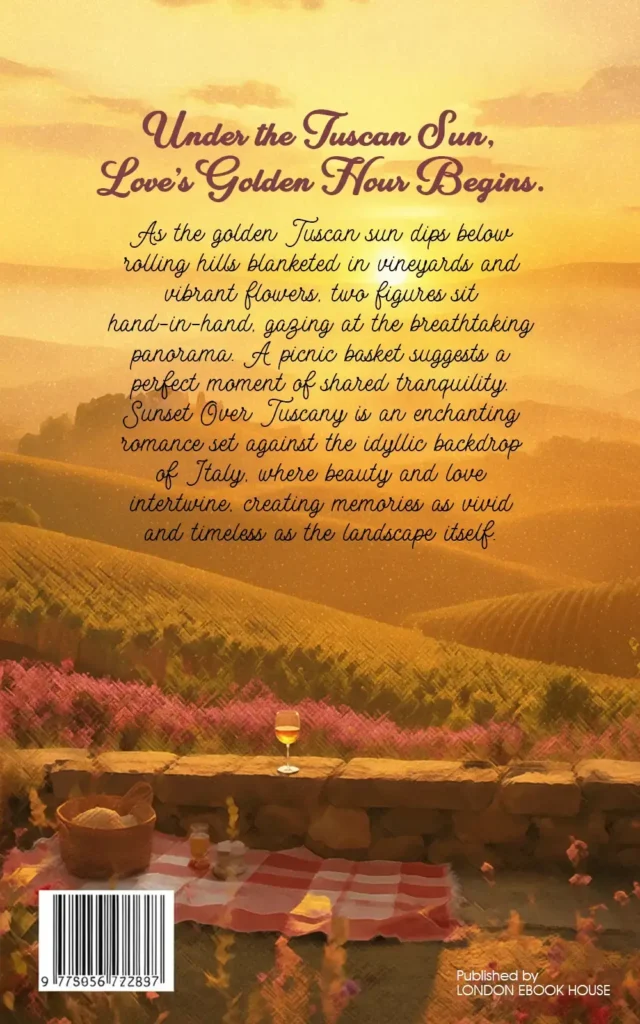 Romance book back cover – illustrated artwork