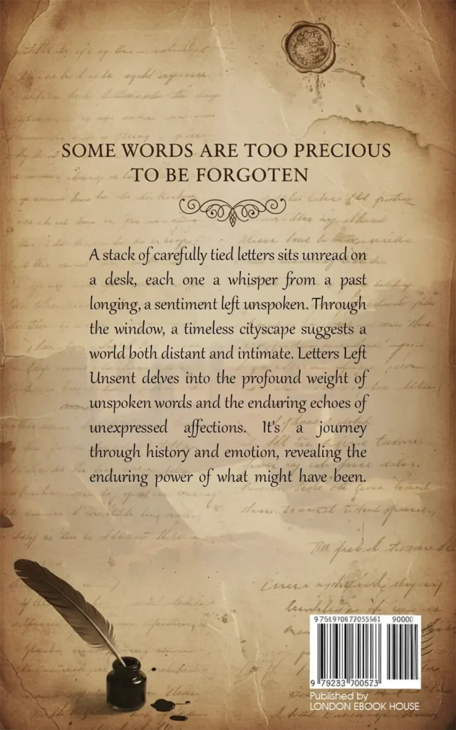 Romance book back cover – illustrated artwork